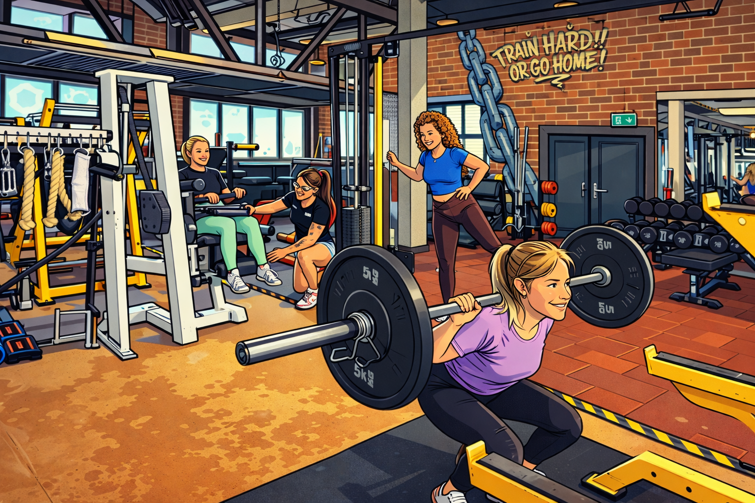 Mehrere Sportlerinnen beim Beintraining im monster-gym.ch